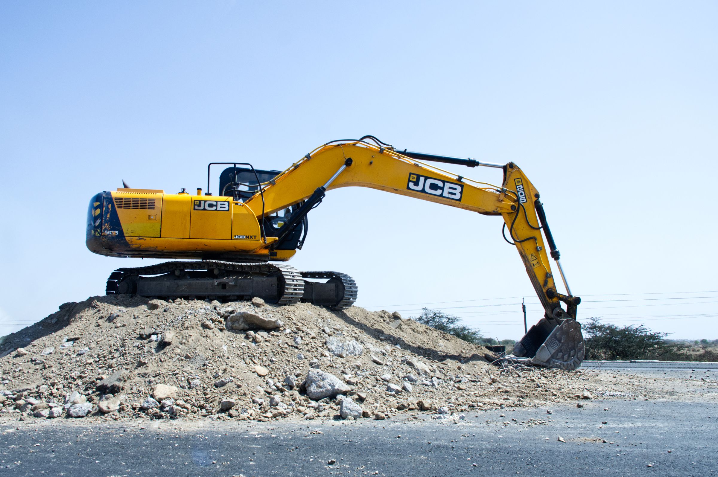 Excavator working on an earthworks site